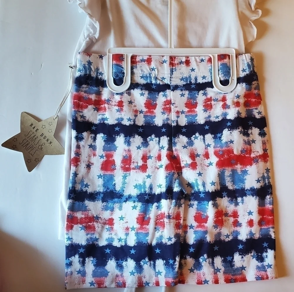 Rae Dunn BORN TO SPARKLE Top & Shorts 2-Piece Set Americana Girls, Size 6X